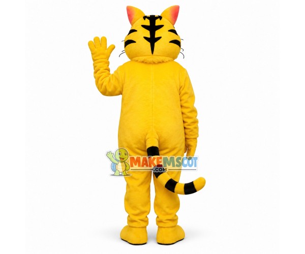 Friendly Yellow Plush Tiger Mascot Costume Friendly Yellow Plush Tiger Mascot Costume