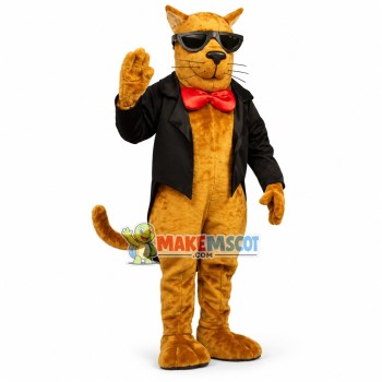 Elegant Brown Dog In The Tuxedo Mascot Costume Elegant Brown Dog In The Tuxedo Mascot Costume