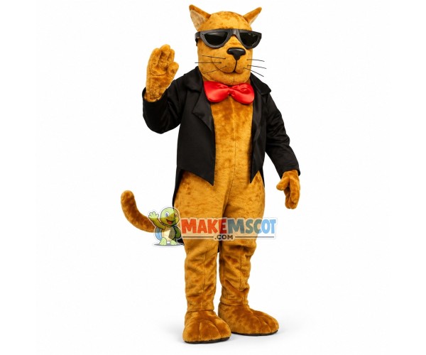 Elegant Brown Dog In The Tuxedo Mascot Costume Elegant Brown Dog In The Tuxedo Mascot Costume