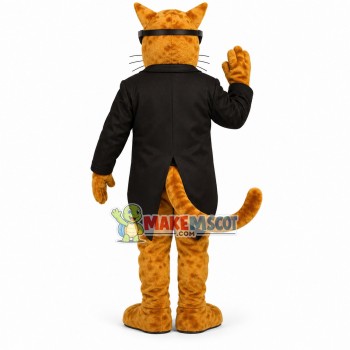 Elegant Brown Dog In The Tuxedo Mascot Costume