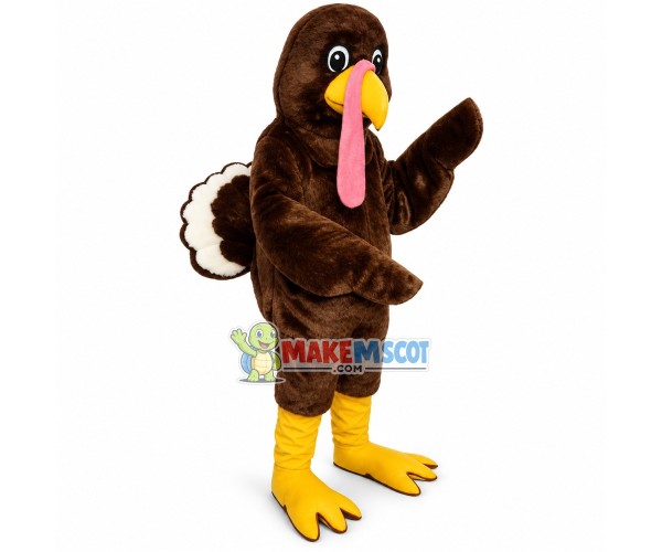 Lively Brown Chicken Adult Mascot Costume Lively Brown Chicken Adult Mascot Costume
