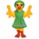 Elegant Chick In Green Vest Dress Mascot Costume