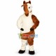 Powerful Brown & White Horse Mascot Costume