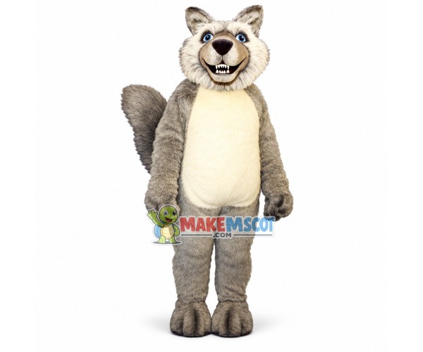 Gray Tiger With Furry Face Mascot Costume Gray Tiger With Furry Face Mascot Costume