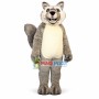 Gray Tiger With Furry Face Mascot Costume