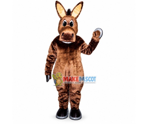 Frank Brown Donkey Adult Mascot Costume Frank Brown Donkey Adult Mascot Costume