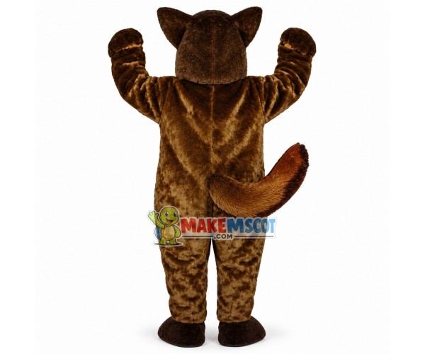Brown Wolf With Fierce Face Mascot Costume Brown Wolf With Fierce Face Mascot Costume