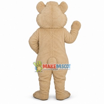 Beige Wolf With Wide Eyes Mascot Costume Beige Wolf With Wide Eyes Mascot Costume