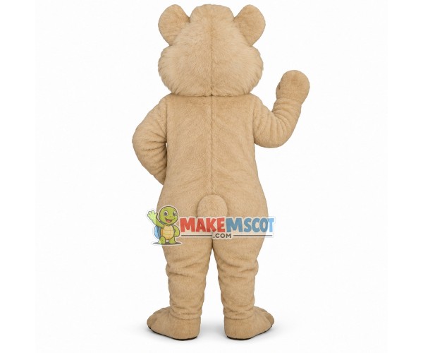 Beige Wolf With Wide Eyes Mascot Costume