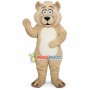 Beige Wolf With Wide Eyes Mascot Costume