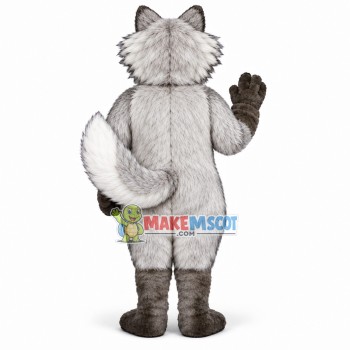 Long Wool Wolf With Green Eyeballs Mascot Costume Long Wool Wolf With Green Eyeballs Mascot Costume