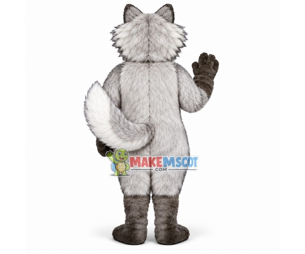 Long Wool Wolf With Green Eyeballs Mascot Costume Long Wool Wolf With Green Eyeballs Mascot Costume
