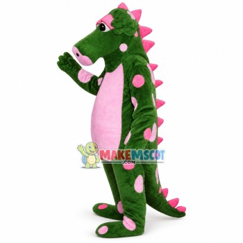 Dinosaur With Short Pink Spines Mascot Costume Dinosaur With Short Pink Spines Mascot Costume