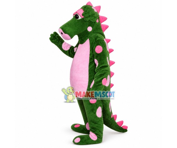 Dinosaur With Short Pink Spines Mascot Costume Dinosaur With Short Pink Spines Mascot Costume