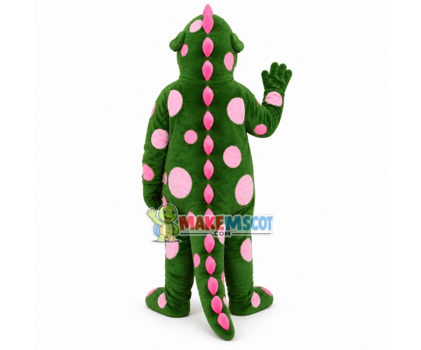 Dinosaur With Short Pink Spines Mascot Costume Dinosaur With Short Pink Spines Mascot Costume