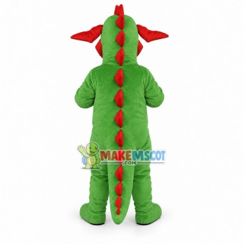 Scary-looking Green Dinosaur Mascot Costume Scary-looking Green Dinosaur Mascot Costume