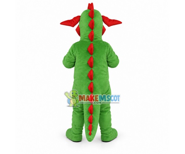 Scary-looking Green Dinosaur Mascot Costume Scary-looking Green Dinosaur Mascot Costume