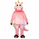Pink Dragon With Short Horns Mascot Costume Pink Dragon With Short Horns Mascot Costume