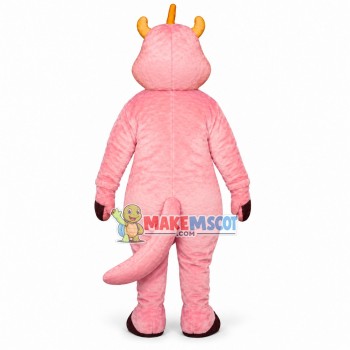 Pink Dragon With Short Horns Mascot Costume Pink Dragon With Short Horns Mascot Costume