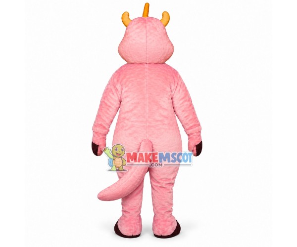 Pink Dragon With Short Horns Mascot Costume Pink Dragon With Short Horns Mascot Costume