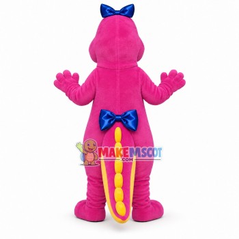 Rose Red Dragon With Bow Mascot Costume Rose Red Dragon With Bow Mascot Costume