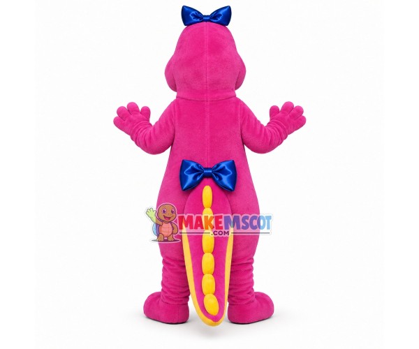 Rose Red Dragon With Bow Mascot Costume Rose Red Dragon With Bow Mascot Costume