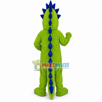 Scary Dinosaur With Blue Spines Mascot Costume Scary Dinosaur With Blue Spines Mascot Costume