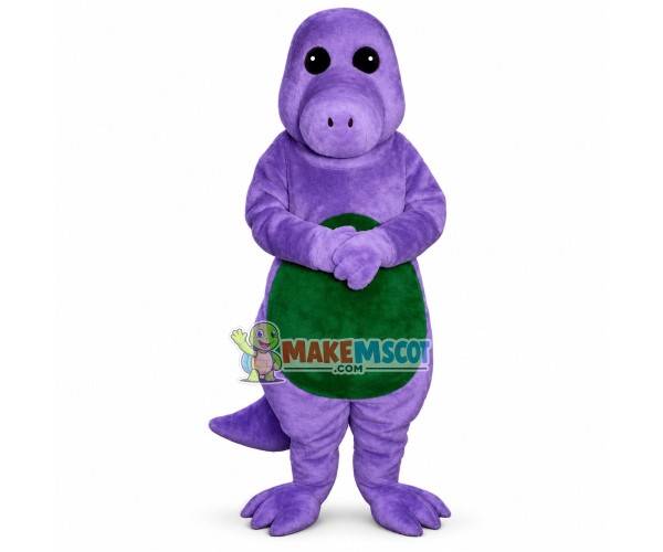 Purple Bald Dinosaur Baby Mascot Costume