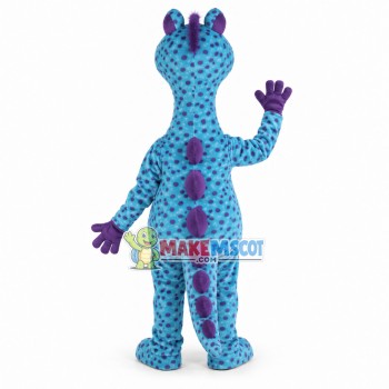 Blue Spotted Dinosaur With Long Neck Mascot Costume Blue Spotted Dinosaur With Long Neck Mascot Costume