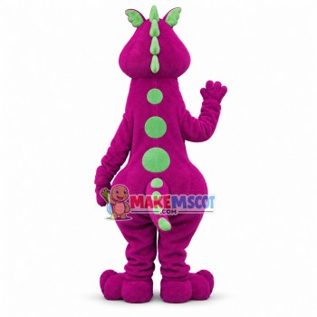 Purple Dinosaur With Big Nostrils Mascot Costume