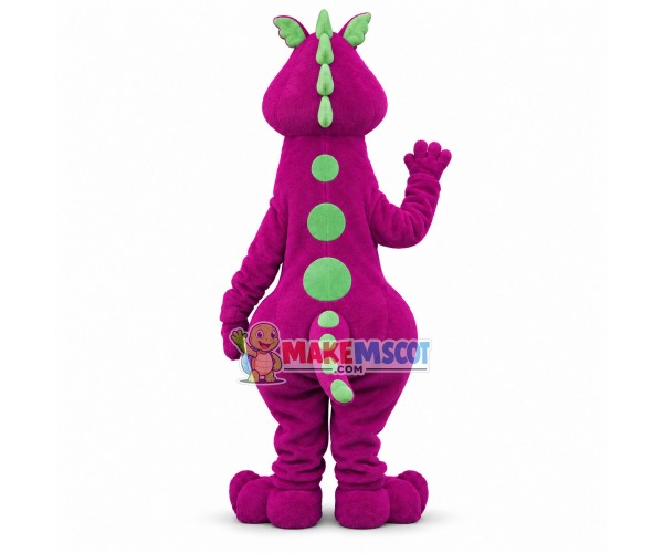 Purple Dinosaur With Big Nostrils Mascot Costume
