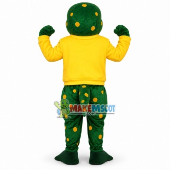 Power Dragon In The Yellow Shirt Mascot Costume Power Dragon In The Yellow Shirt Mascot Costume