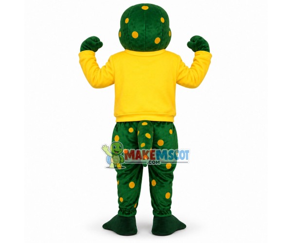 Power Dragon In The Yellow Shirt Mascot Costume Power Dragon In The Yellow Shirt Mascot Costume