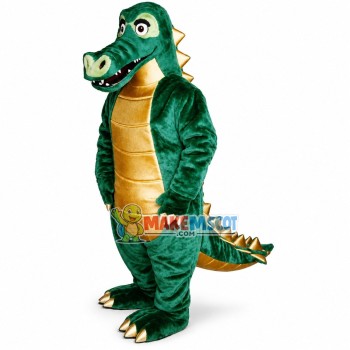 Bald Crocodile With Golden Belly Mascot Costume Bald Crocodile With Golden Belly Mascot Costume