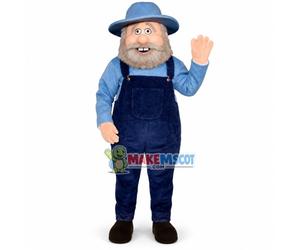 The Smiling Old Fisherman Mascot Costume The Smiling Old Fisherman Mascot Costume