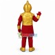 Masked Knight In Golden Armor Mascot Costume Masked Knight In Golden Armor Mascot Costume