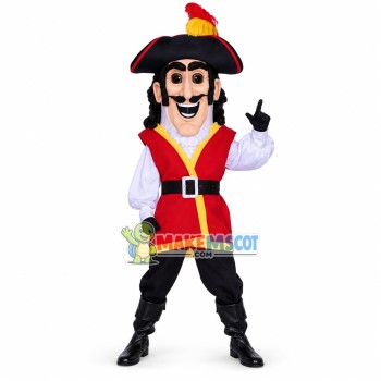 Witty Pirate Captain Mascot Costume Witty Pirate Captain Mascot Costume