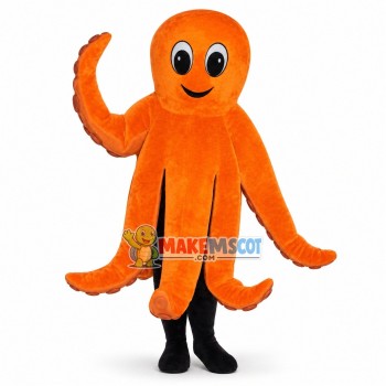 Lively Orange Octopus Mascot Costume Lively Orange Octopus Mascot Costume