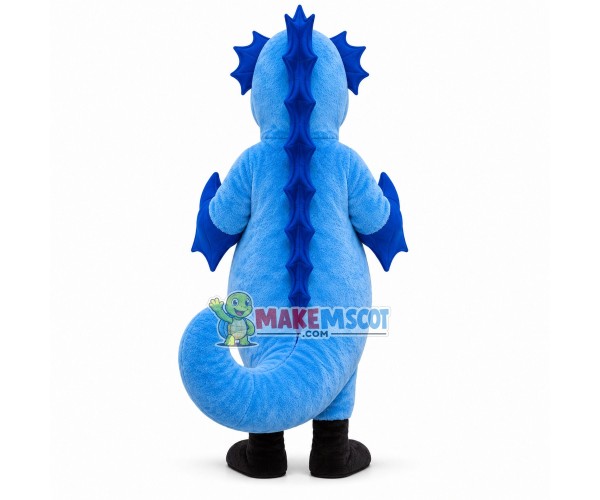 Blue Seahorse Mascot Costume for Adult
