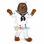 Walking Mole In White Sailor Suit Mascot Costume