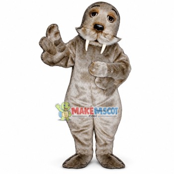 Tired Gray Furry Walrus Mascot Costume Tired Gray Furry Walrus Mascot Costume