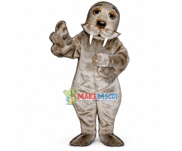 Tired Gray Furry Walrus Mascot Costume Tired Gray Furry Walrus Mascot Costume
