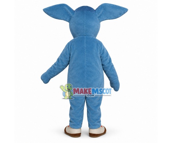 Little Blue Elephant With Sunglasses Mascot Costume Little Blue Elephant With Sunglasses Mascot Costume