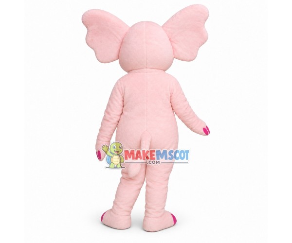 Elephant Lady With Pink Eyeshadow Mascot Costume Elephant Lady With Pink Eyeshadow Mascot Costume