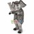 Alert Grey Mammoth Mascot Costume