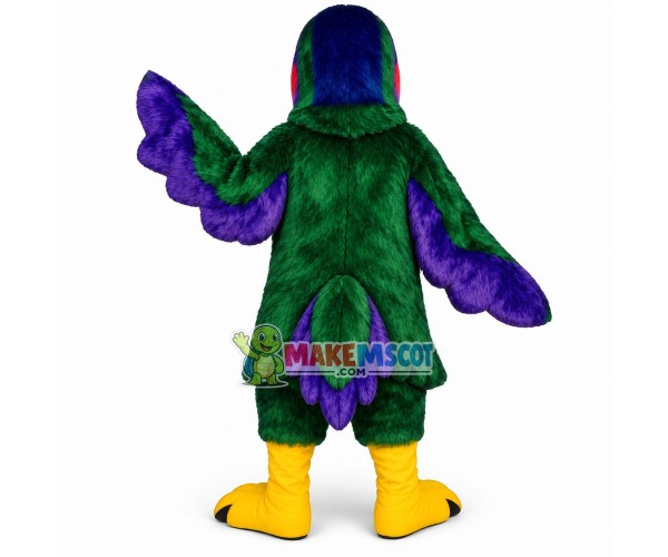 Long-haired Motley Parrot With Smooth Fur Mascot Costume Long-haired Motley Parrot With Smooth Fur Mascot Costume