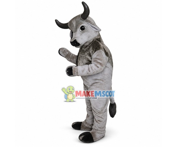 Diligent Gray Buffalo Mascot Costume Diligent Gray Buffalo Mascot Costume