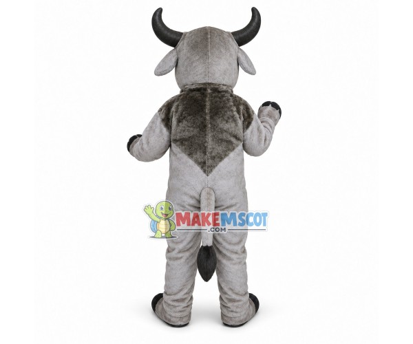Diligent Gray Buffalo Mascot Costume Diligent Gray Buffalo Mascot Costume