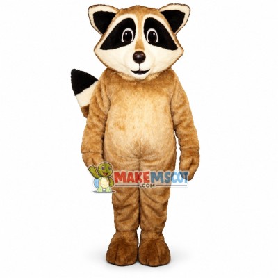 Obedient Khaki Raccoon Mascot Costume