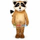 Obedient Khaki Raccoon Mascot Costume Obedient Khaki Raccoon Mascot Costume